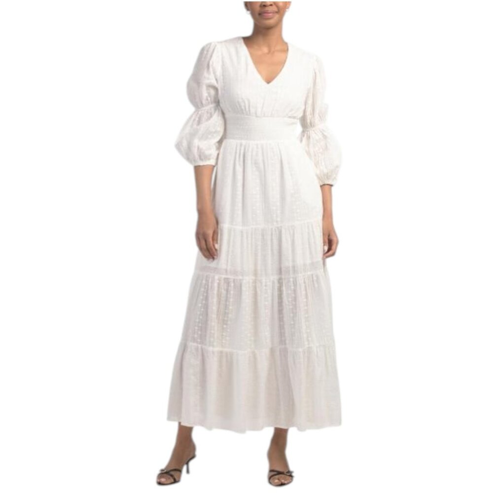SOLITAIRE Long Sleeve Eyelet Maxi Dress